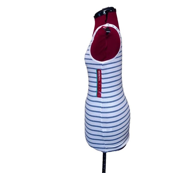 Merona Womens Tank Top Size Medium Blue White  Striped - Picture 4 of 6